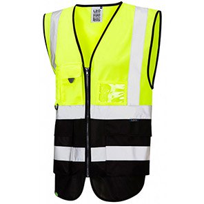 Leo Lynton Yellow/Black Zip-Up Hi-Vis Vest 6XL