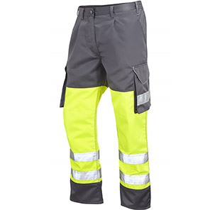 Leo EcoViz Bideford Men’s Yellow/Grey Hi-Vis Work Trousers 38T