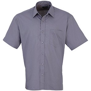 Premier PR202 Men’s Steel Short-Sleeve Poplin Shirt 23