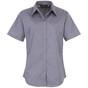 Premier PR302 Steel Short-Sleeve Poplin Blouse 30