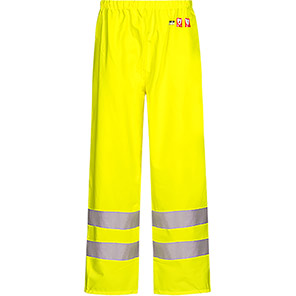 Lyngsøe Rainwear FR-LR52 Men’s Yellow Hi-Vis Flame-Retardant Overtrousers 4XL