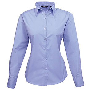 Premier PR300 Women’s Mid Blue Poplin Blouse 30