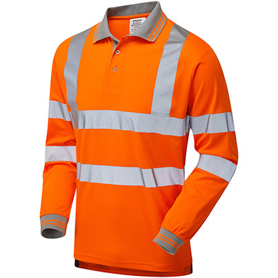 PULSAR PROTECT PR470 Men’s Orange Long-Sleeve Hi-Vis Polo Shirt