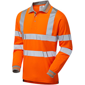 PULSAR PROTECT PR470 Men’s Orange Long-Sleeve Hi-Vis Polo Shirt