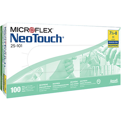 Ansell MICROFLEX NeoTouch 25-101 Neoprene Disposable Gloves (Box of 100)