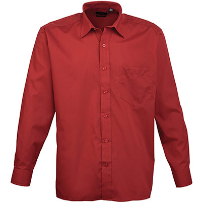 Premier Workwear Poplin Burgundy Shirt