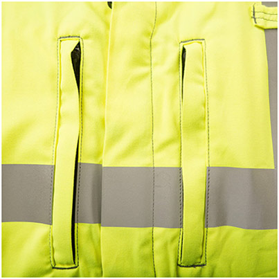ProGARM 6458 Men’s Navy Hi-Vis Arc-Flash Overalls with Kneepad Pockets