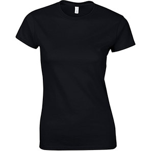 Gildan Softstyle GD072 Women’s Black T-Shirt 3XL