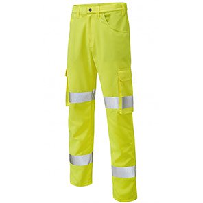 Leo Yelland Men’s Yellow Lightweight Hi-Vis Cargo Trousers 48S
