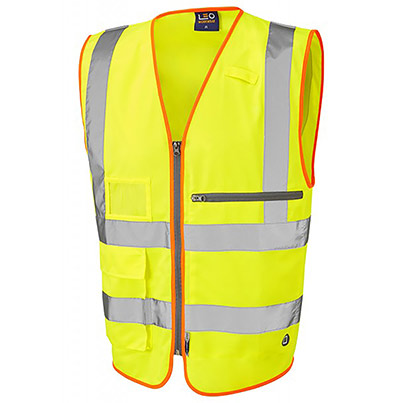W24-Y Hi-Vis Waistcoat Tablet Pocket Yellow