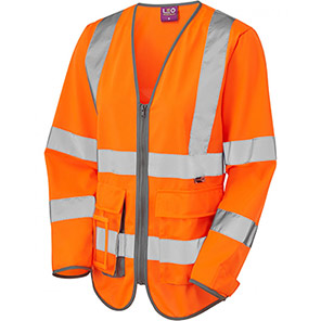 Leo Beaworthy Women’s Orange Hi-Vis Long-Sleeve Vest 6XL