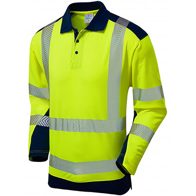 P15 L/S Ecoviz Plus Polo Hi Vis Yellow