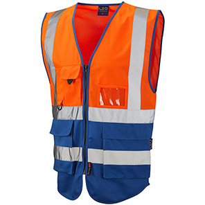 Leo Lynton Zip-Up Orange/Royal Blue Hi-Vis Vest Leo Lynton Zip-Up Orange/Royal Blue Hi-Vis Vest  5XL