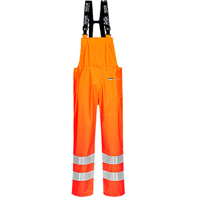 Lyngsøe Rainwear FR-LR59 Orange Hi-Vis Flame-Retardant Bib and Brace Overalls