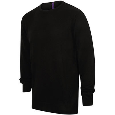Henbury HB725 Black Crew-Neck Jumper
