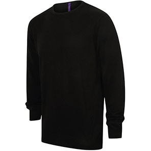 Henbury HB725 Black Crew-Neck Jumper