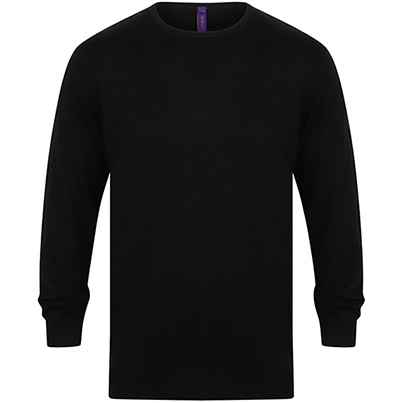 Henbury HB725 Black Crew-Neck Jumper