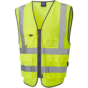 Leo EcoViz Barnstaple Yellow Tear-Apart Zip-Up Hi-Vis Vest Leo EcoViz Barnstaple Yellow Tear-Apart Zip-Up Hi-Vis Vest 6XL
