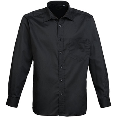 Premier Workwear Poplin Black Shirt