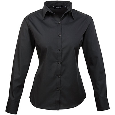 Premier PR300 Women’s Black Poplin Blouse