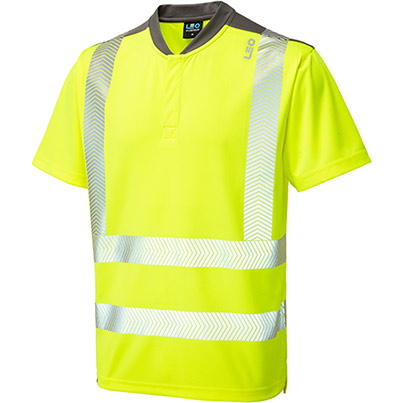 Leo EcoViz COOLMAX Putsborough Men’s Yellow Hi-Vis Polo Shirt