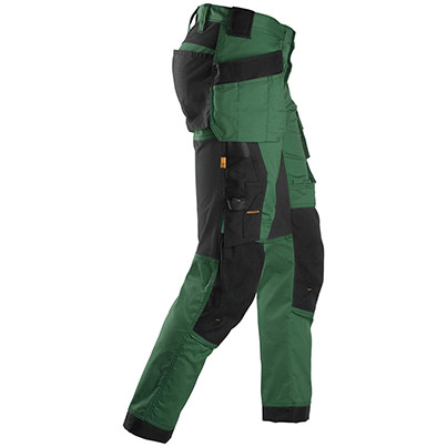 Snickers AllroundWork 6241 Men’s Green/Black Trousers with Holster Pockets