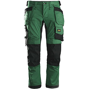 Snickers AllroundWork 6241 Men’s Green/Black Trousers with Holster Pockets 33T (148)