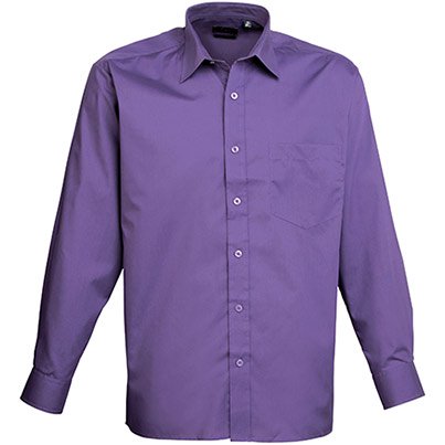 Premier Workwear Purple Poplin Shirt