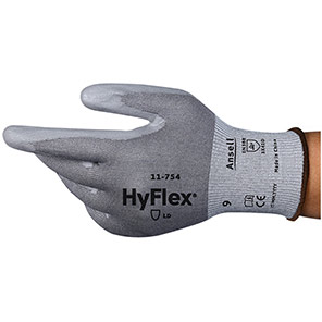 Ansell HyFlex 11-754 PU-Coated Cut-Resistant Gloves