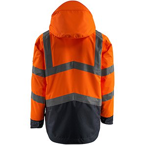 MASCOT SAFE SUPREME Harlow Men’s Orange/Navy Hi-Vis Shell Jacket
