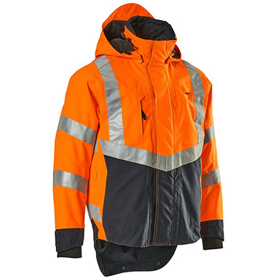 MASCOT SAFE SUPREME Harlow Men’s Orange/Navy Hi-Vis Shell Jacket