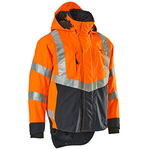 MASCOT SAFE SUPREME Harlow Men’s Orange/Navy Hi-Vis Shell Jacket