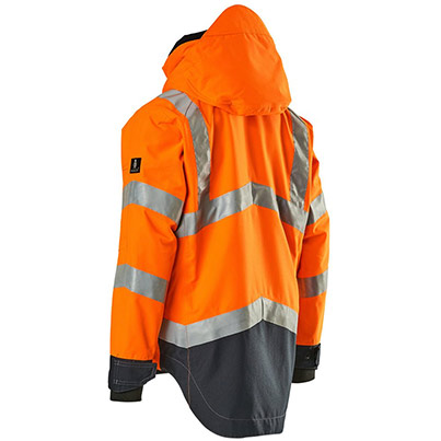 MASCOT SAFE SUPREME Harlow Men’s Orange/Navy Hi-Vis Shell Jacket