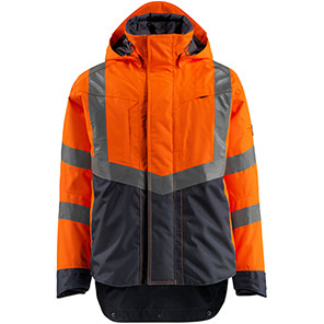 MASCOT SAFE SUPREME Harlow Men’s Orange/Navy Hi-Vis Shell Jacket 4XL