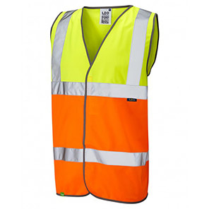 Leo Workwear Tarka Men’s Yellow/Orange Hi-Vis Vest 4XL