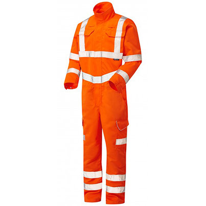 Leo Workwear Molland Orange Hi-Vis Overalls