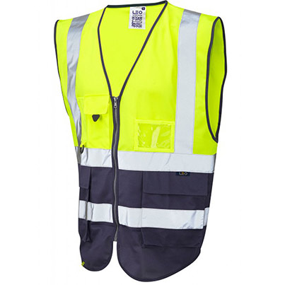 Leo Lynton Zip-Up Yellow/Grey Hi-Vis Vest