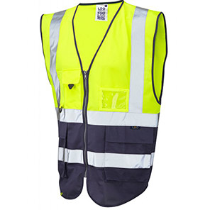 Leo Lynton Zip-Up Yellow/Grey Hi-Vis Vest 4XL