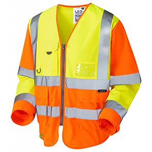 Leo Wrafton Men’s Orange Long-Sleeve Hi-Vis Vest XS