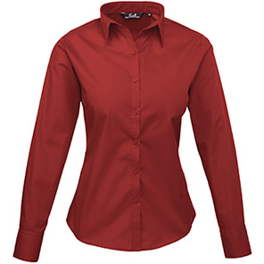 Premier PR300 Women’s Burgundy Poplin Blouse 26