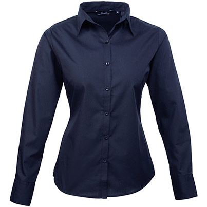 Premier PR300 Women’s Navy Poplin Blouse