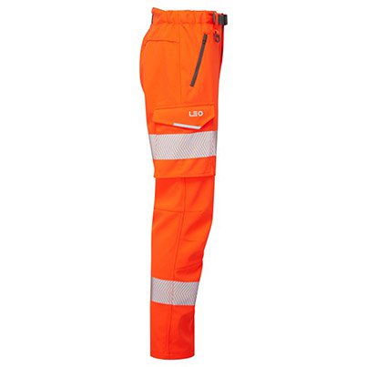 Leo EcoViz Starcross Women’s Orange Hi-Vis Stretch Trousers