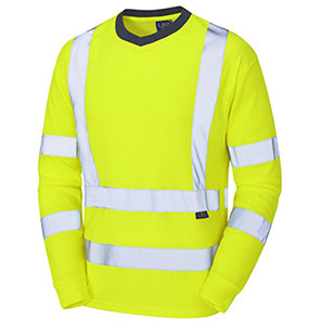 Leo Riverton Men’s Yellow Long-Sleeve Hi-Vis T-Shirt 6XL