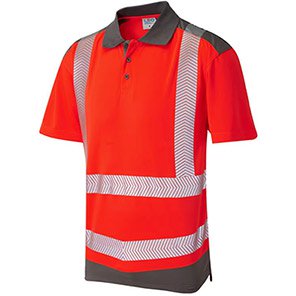 P14 EcoViz Performance+ Hi Vis Polo Shirt Red/Grey 6XL