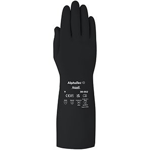 Ansell AlphaTec 38-002 Black Chemical Gloves 11