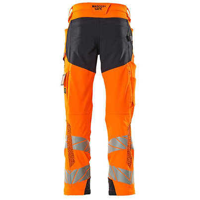 MASCOT ACCELERATE SAFE 19079 Orange/Navy Trousers with Holster Pockets 42R