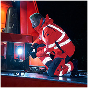 MASCOT ACCELERATE SAFE 19079 Orange/Navy Trousers with Holster Pockets 42R