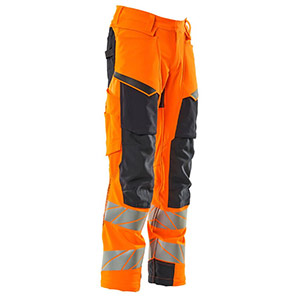 MASCOT ACCELERATE SAFE 19079 Orange/Navy Trousers with Holster Pockets 42R