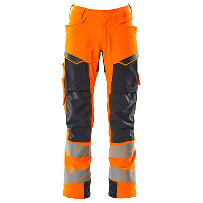 MASCOT ACCELERATE SAFE 19079 Orange/Navy Trousers with Holster Pockets 42R