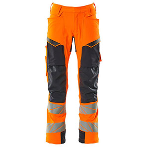 MASCOT ACCELERATE SAFE 19079 Orange/Navy Trousers with Holster Pockets 42R